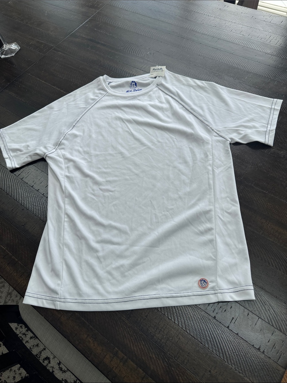 NWT Mr.Swim White Short-Sleeve Swim Shirt Tee size XS